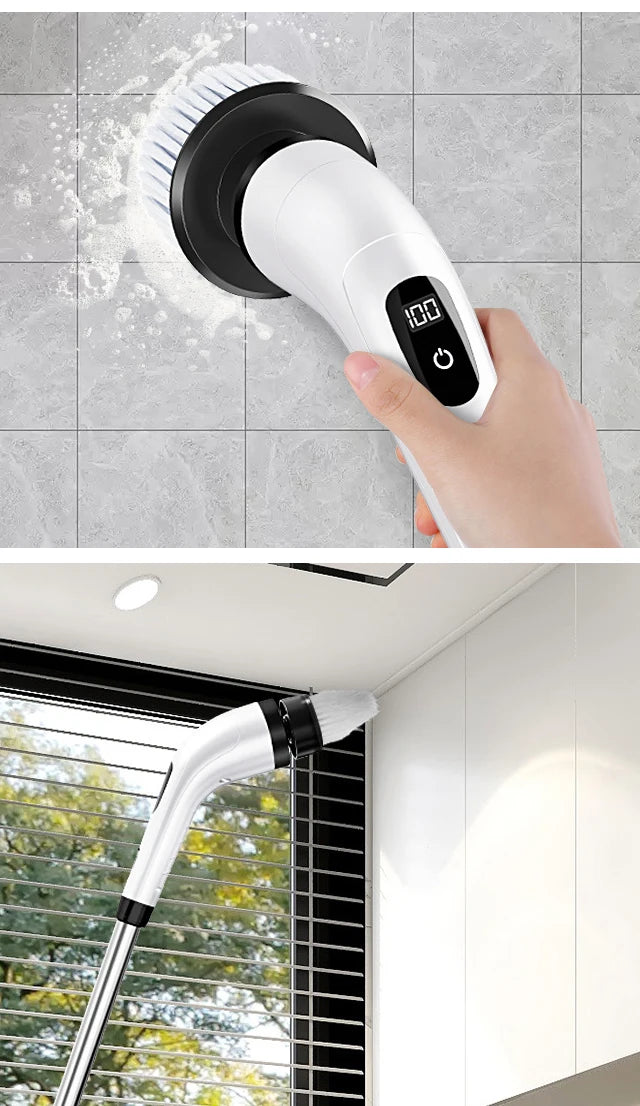 Nova Spin Pro — Cordless Electric Scrubber with 7 Brush Heads