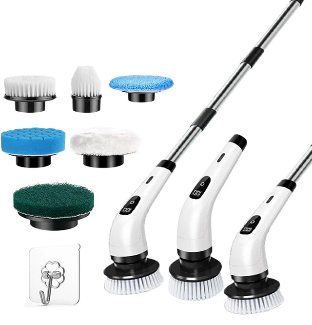 Nova Spin Pro — Cordless Electric Scrubber with 7 Brush Heads