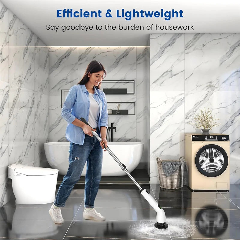 Nova Spin Pro — Cordless Electric Scrubber with 7 Brush Heads