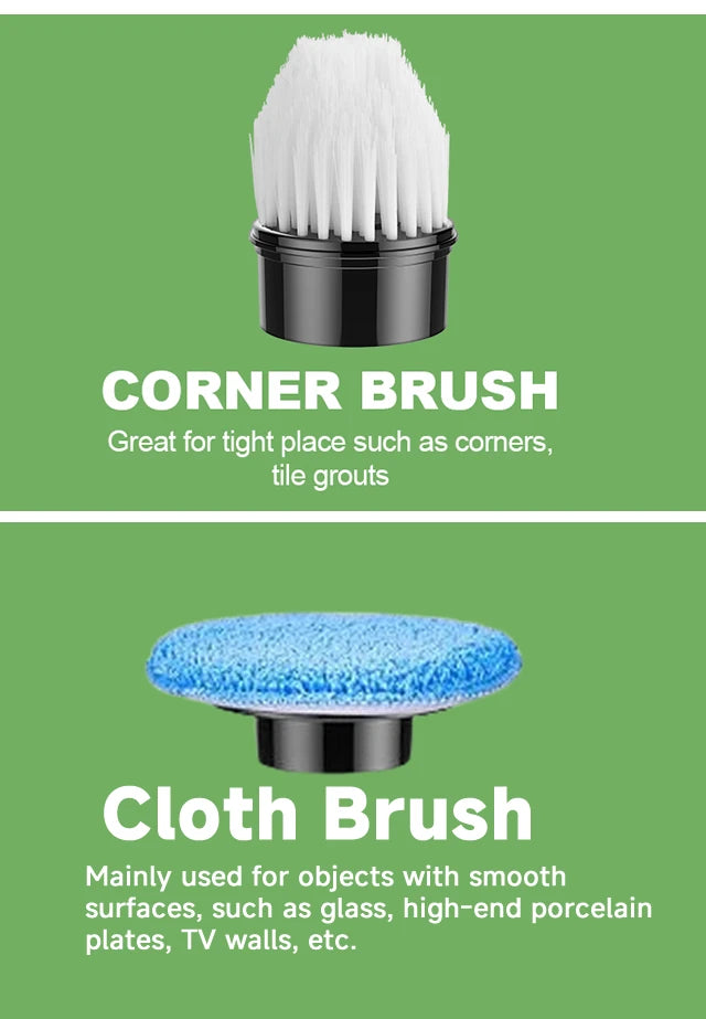 Nova Spin Pro — Cordless Electric Scrubber with 7 Brush Heads