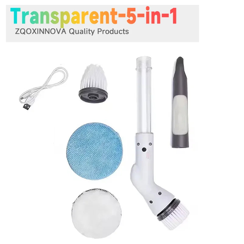 Nova Spin Pro — Cordless Electric Scrubber with 7 Brush Heads