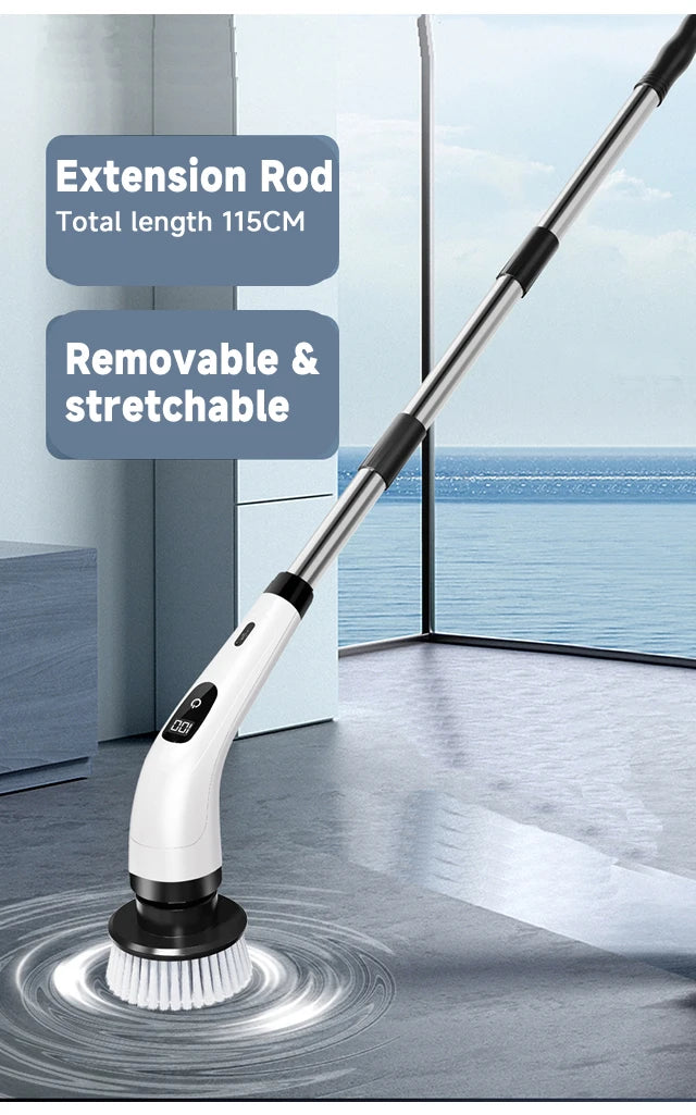 Nova Spin Pro — Cordless Electric Scrubber with 7 Brush Heads